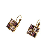 Autumn Hues - Vintage Gold Plated Crystal Rhinestone  Earrings (VE485)