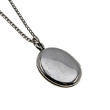 Flowers & Sentiment - Vintage Sterling Silver,  Rose & Yellow Gold Engraved Floral Locket & Chain (VP259)