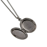 Flowers & Sentiment - Vintage Sterling Silver,  Rose & Yellow Gold Engraved Floral Locket & Chain (VP259)