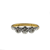 Deco Trio - Art Deco 18K Gold & Platinum Old English Cut Diamond Ring (ADR240)
