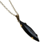 Sleek & Elegant - Vintage 14K Gold Fill Natural Black Alaskan Diamond Pendant & Chain (VP260)