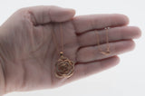 A Rose For You - Estate Rose Gold Plate Crystal Rhinestone Pendant & 14K Rose Gold Fill Chain (EP081)