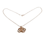 A Rose For You - Estate Rose Gold Plate Crystal Rhinestone Pendant & 14K Rose Gold Fill Chain (EP081)