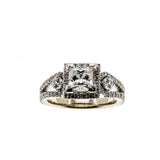 Thoroughly Engaging - Estate 14K White Gold Moissanite & Diamond Engagement Ring (ER283)