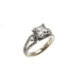 Thoroughly Engaging - Estate 14K White Gold Moissanite & Diamond Engagement Ring (ER283)