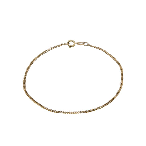 Golden Adornment - Vintage 10K Yellow Gold Curb Link Bracelet (VB129)