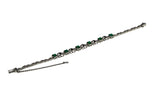 Emerald Isle - Estate 10K White Gold Natural Emerald & Diamond Bracelet (EB036)