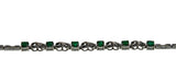 Emerald Isle - Estate 10K White Gold Natural Emerald & Diamond Bracelet (EB036)