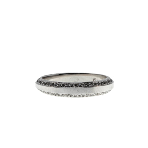 A Timeless Classic - Vintage European 19K White Gold Natural Diamond Wedding Band Ring (VR1045)