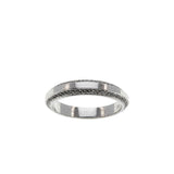 A Timeless Classic - Vintage European 19K White Gold Natural Diamond Wedding Band Ring (VR1045)