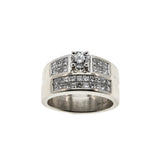 Mesmerizing - Vintage 14K White Gold Natural Diamond Wedding Ring Set (VR1046)