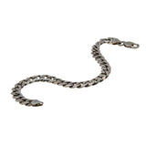 Silvery Classic - Vintage Italian Sterling Silver Heavy Curb Link  Bracelet (VB130)