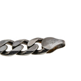 Silvery Classic - Vintage Italian Sterling Silver Heavy Curb Link  Bracelet (VB130)