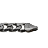 Silvery Classic - Vintage Italian Sterling Silver Heavy Curb Link  Bracelet (VB130)