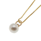 Snow Drop - Vintage Italian 14K Gold Cultured Pearl Pendant & Chain (VP177)