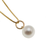 Snow Drop - Vintage Italian 14K Gold Cultured Pearl Pendant & Chain (VP177)