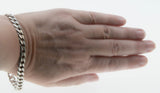Silvery Classic - Vintage Italian Sterling Silver Heavy Curb Link  Bracelet (VB130)