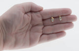 Water Drops - Vintage 10K Gold Tear-Drop Cubic Zirconia Stud Earrings (VE486)