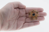 Starburst - Vintage Gold Plated Crystal Rhinestone Brooch (VBR319)