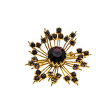 Starburst - Vintage Gold Plated Crystal Rhinestone Brooch (VBR319)