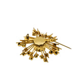 Starburst - Vintage Gold Plated Crystal Rhinestone Brooch (VBR319)