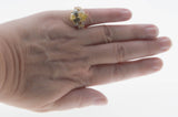 Canary Yellow Sparkler - Vintage Gold Plated Sterling Silver Cubic Zirconia Ring (VR1057)