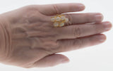 Opalescent Adornment - Vintage Gold Electroplated Opal Cocktail Ring (VR821)