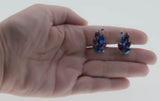 Spray Of Jewels - Vintage Rhodium Plated Austrian Swarovski Aurora Borealis Crystal Clip-On Earrings (VE368)