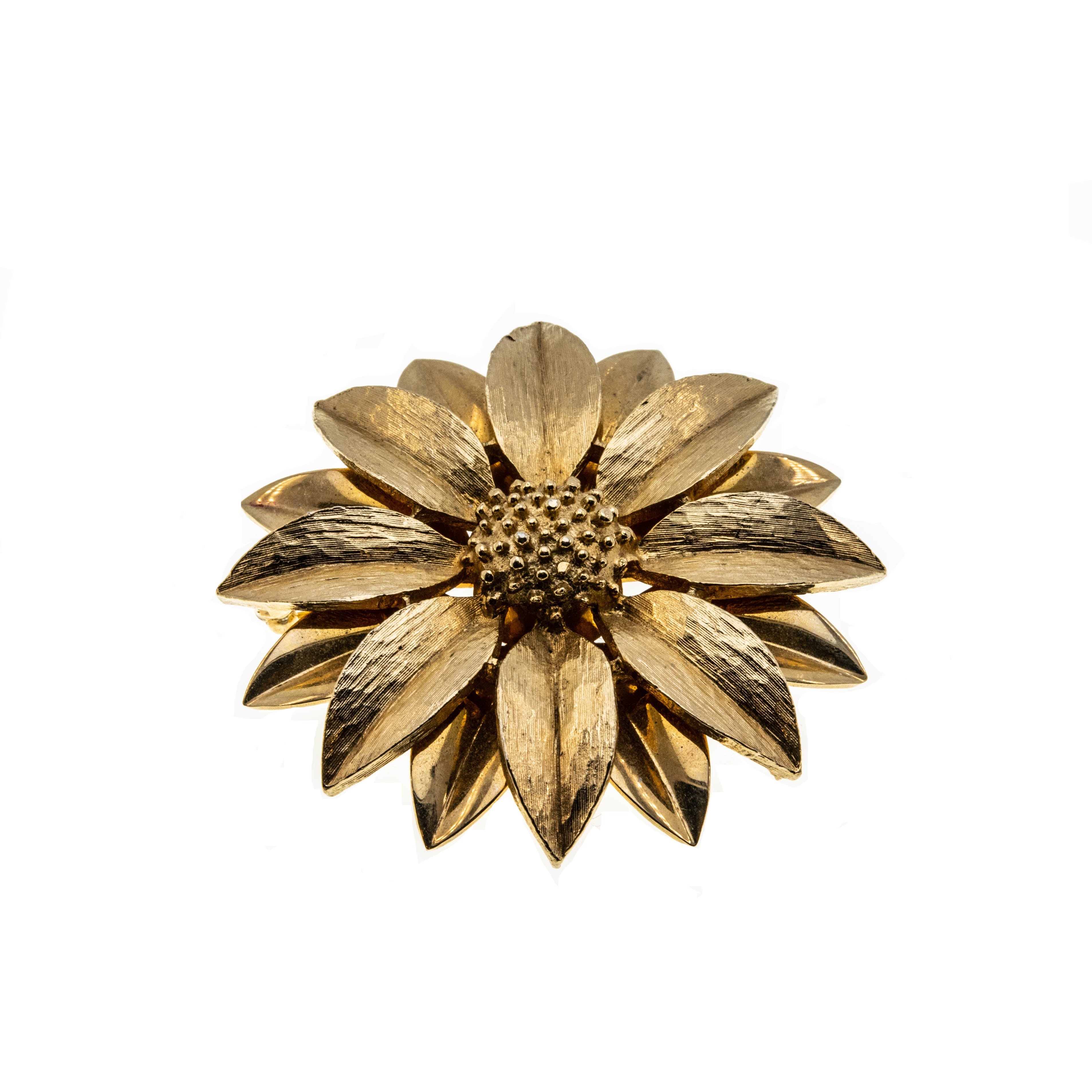 Sarah Coventry Gold Brooch, 1960's Flower Brooch, 1960s