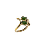 Sarah Coventry - Vintage Gold Plated Simulated Jade Bypass Ring (VR1054)