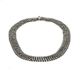 Collar Of Glamour - Vintage Rhodium Plated Austrian Crystal Rhinestone Collar Necklace (VN164)