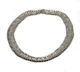 Collar Of Glamour - Vintage Rhodium Plated Austrian Crystal Rhinestone Collar Necklace (VN164)