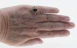 Blue & White Classic - Vintage Gold Plated Crystal Cluster Ring (VR1059)