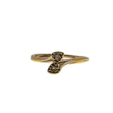 You & Me - Vintage Sarah Coventry Gold Plated Crystal Rhinestone Ring (VR1052)