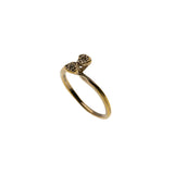 You & Me - Vintage Sarah Coventry Gold Plated Crystal Rhinestone Ring (VR1052)