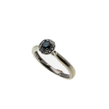 Something Blue - Estate 10K White Gold Blue Diamond Cluster Ring (ER286)
