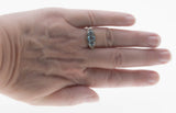 Sea Of Blue - Estate Sterling Silver Natural Sky Blue Topaz Engraved Ring (ER427)