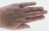 December Birthstone - Estate Sterling Silver Natural Sky Blue Topaz Filigree Ring (ER429)