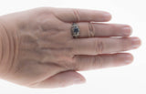 Victorian Revival - Estate Sterling Silver Blue Spinel & Seed Pearl Ring (ER430)