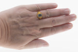 Rich & Ethereal - Estate 24K Gold Over Sterling Silver Natural Sky Blue Topaz Engraved Ring (ER431)