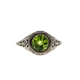 Jungle Gem - Estate Sterling Silver Natural Peridot Filigree Ring (ER432)