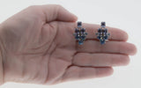 Lavender Fields - Vintage Rhodium Plated Austrian Swarovski Crystal Rhinestone Clip-On Earrings (VE369)