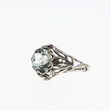 Estate Sterling Silver Natural Green Amethyst (ER433)