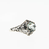 Estate Sterling Silver Natural Green Amethyst (ER433)