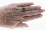 Morning Dew - Estate Sterling Silver Natural Green Amethyst Filigree Ring (ER434)