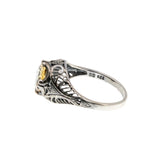 Let The Sun Come In - Estate Sterling Silver Natural Citrine Filigree Ring (ER436)