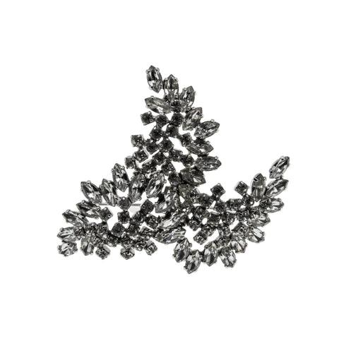 Whirlwind - Vintage Signed 'Sherman' Rhodium Plated  Austrian Swarovski Crystal Rhinestone Brooch  (VBR321)