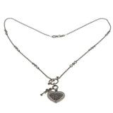 Key To Your Heart - Estate Sterling Silver Natural Diamond Necklace (EN002)
