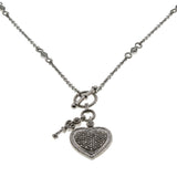 Key To Your Heart - Estate Sterling Silver Natural Diamond Necklace (EN002)