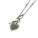 Key To Your Heart - Estate Sterling Silver Natural Diamond Necklace (EN002)